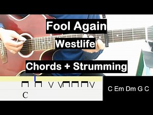 Fool Again Guitar Strumming Pattern Tutorial (Westlife) Guitar Chords Beginner Guitar Lesson