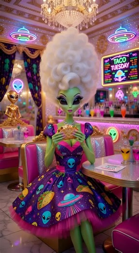 #TacoTuesday wouldn't be the perfect Tuesday without a stardust taco 🛸🌮👽 #alien #boujee #cartoontiktok #retro