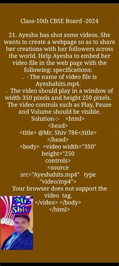 Class 10th CBSE board solved 2024 HTML Programming