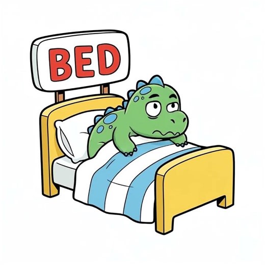 Cute Baby Dino Wakes up from Slumber — Clip Art Animation