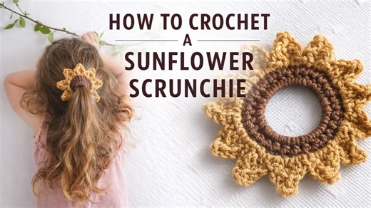 This crochet flower scrunchie is way easier than it looks
