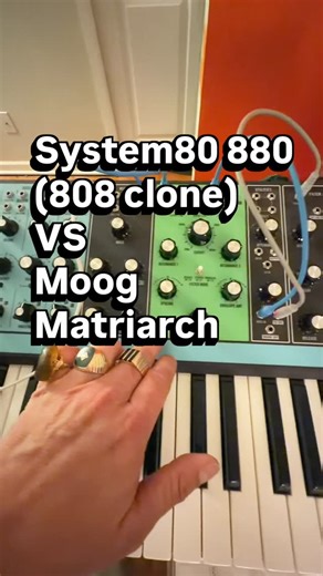 Tony Delgado on Instagram: "This is my review of the System80 880 semi modular clone. And the Moog matriarch patched together in stereo. This is the coolest thing ever because it’s like having a Roland TR-808 drum machine modular / semi modular patched into a Moog Modular system. And in stereo!!! Mind blowing!!! The system 80 needs the Moog matriarchs LFO to be patched in. Because you need a constant signal when patched internally. It’s like having a TR-808 amplified by a mini Moog. It really pu