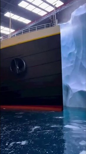 Titanic Iceberg Collision Full Scale Set Filming 🎬🧊 #shorts #TitanicBTS #BehindTheScenes