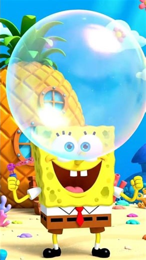 SpongeBob is playing with bubbles. #animation #anime #spongebob #bubble #viral