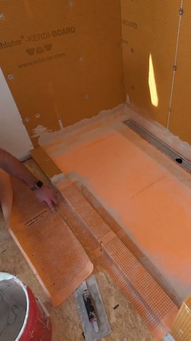 Installing a heated tile floor!