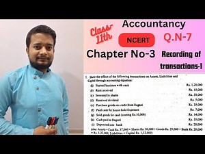 Class-11th Accountancy NCERT Chapter No-3 Recording of transactions-1 Q.N-7 Solution ✍️✍️✍️