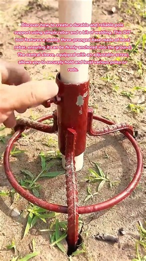 Genius DIY Multi-Use Rebar Pole Support 🛠️💪 #diy #tools #tips #tricks #garden #farming #how #camping
