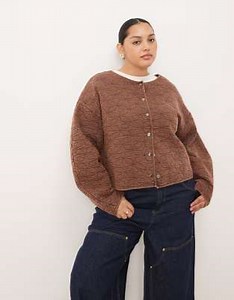 ASOS DESIGN Curve quilted jacket in washed brown | ASOS