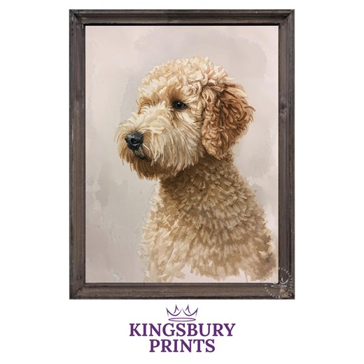 Labradoodle Wall Art Print, Cream Doodle Watercolor Portrait, Goldendoodle Dog Decor, Printable Pet Art - Etsy