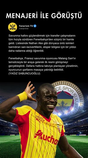 🚨 FENERBAHÇE MENAJERİ İLE GÖRÜŞTÜ: MALANG SARR GÜNDEMDE! #Fenerbahçe #Shorts #MalangSarr