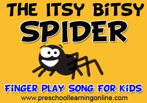 Itsy Bitsy Spider Lyrics & Fingerplay Songs