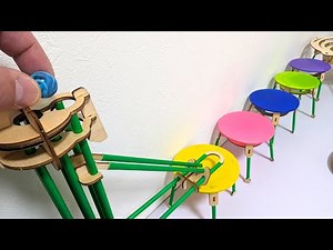 Marble Run☆Straw Slope Tower & Trampoline Craft Kit Assembly & Ball Rolling