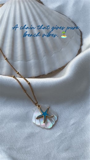 mira.bymaria | Anti -Tarnish Jewellery on Instagram: "Step into pure coastal elegance with our premium Starfish Shell Beach Chain—designed for those who love ocean vibes, tropical fashion, and aesthetic accessories that glow in every frame. This gold-finish chain paired with a lustrous shell pendant brings that perfect beach-girl energy, making it ideal for vacations, resort wear, summer outfits, and everyday soft-girl looks. Whether you’re capturing sunset reels, planning a beach trip, or simpl