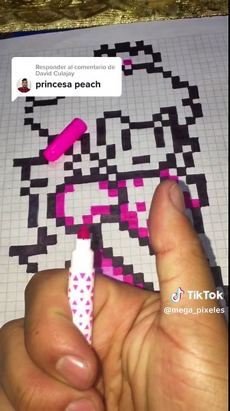Dibujo de Princesa Peach en Pixel Art