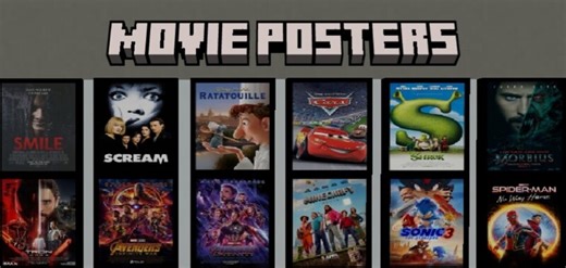 Movie Posters Addon Minecraft Mod