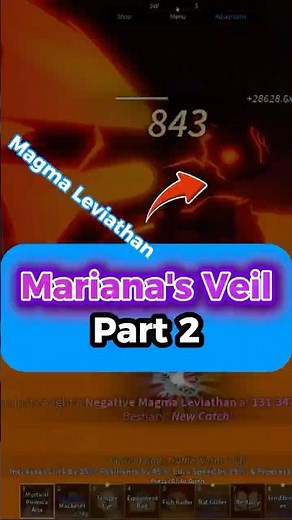 Mariana's Veil part 2 | Magma Leviathan & Glimmerfin Suit Level 1 🍯 #fisch