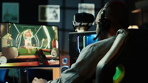 Man frustrated after receiving game over message on computer display | Premium Stock Video Footage