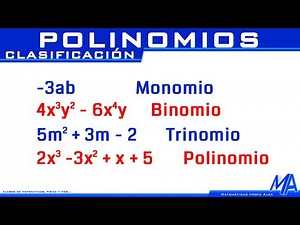 Tipos de polinomios | Clasificación de polinomios algebraicos