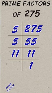 Prime factor of 275 / Prime factorization / #publicmaths #shorts #primefactor