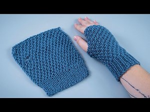 Simple fingerless mittens on 2 knitting needles - an option for beginners!