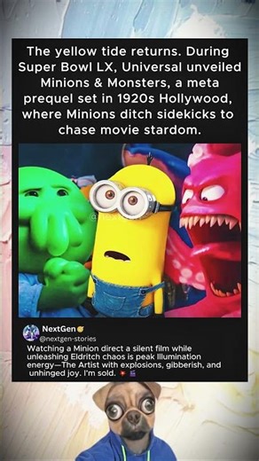 The Super Bowl LX reveal of Minions & Monsters has officially rebranded the "Minion Movie" #minions
