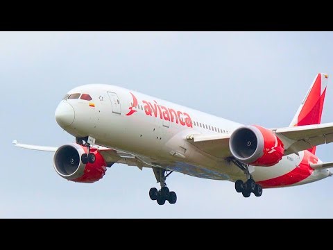 AVIANCA 787-8 Dreamliner over the rooftops at MYRTLE AVENUE |LONDON HEATHROW