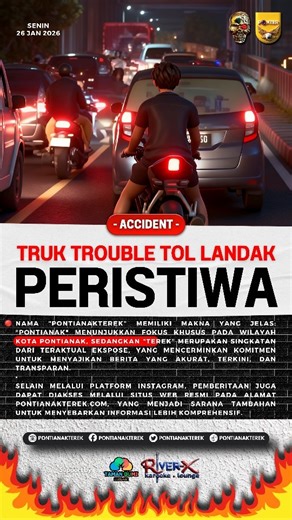 PONTIANAKTEREK ( 𝗣𝗢𝗡𝗧𝗘𝗥 ) on Instagram: "CCTV PONTER - TRUK TROUBLE • 📆 Senin, 26 Januari 2026 📍 Jembatan Landak, Kota Pontianak, Provinsi Kalimantan Barat • #Ponter #pontianakterek #pontianak #kuburaya #reels"