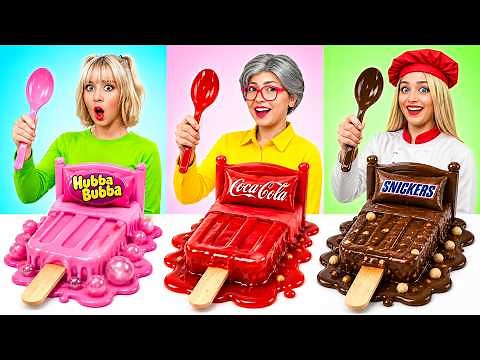 Me vs Grandma Cooking Challenge! Cake Decorating Ultimate Challenge by YUMMY JELLY