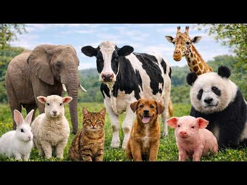 Animal sound for kids🦒🐧🐱 Cute Animal Sound Learn Wild and Farm Animals | pipindum