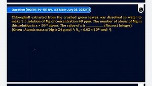Chlorophyll extracted from crushed green leaves was dissolved i... | Filo