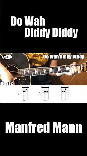Do Wah Diddy Diddy Manfred Mann Guitar Chords #Shorts