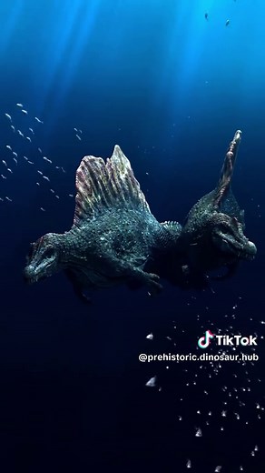 Spinosaurus Swimming in Ancient Waters