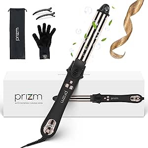 Amazon.com: Prizm Professional Automatic Curling Iron 1.25 inch rotating curling iron Loose Bouncy Wave Nano Titanium Self Curling Wand Negative Ionic 11 Temp Max 450°F Travel Dual Voltage Anti frizz, Gold : Beauty & Personal Care