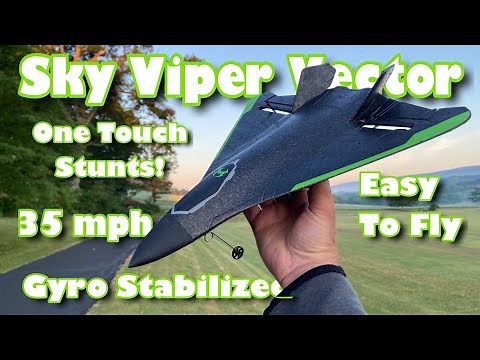 Sky Viper Vector RC Stunt Plane Unboxing & Review - 35 MPH!!/4 Channel with Gyro Stabilization