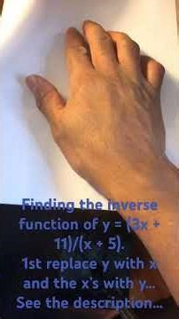 Inverse function: linear function example #inverse functions #algebra #math #maths #mathshorts