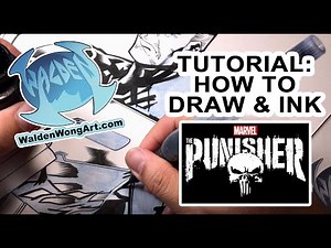 TUTORIAL: How to Draw/Ink MARVEL COMICS The Punisher