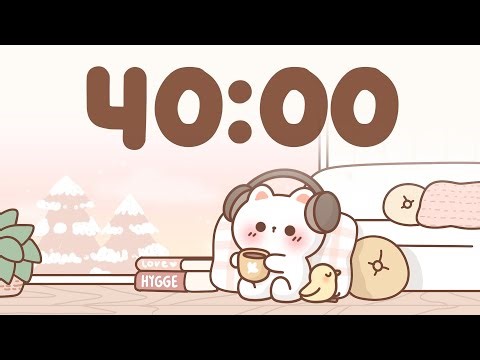 40 Minute Timer 🐱 Study Timer for Classroom Focus