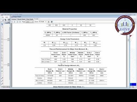 Etabs 2016 Concrete Beam Design ACI 318 11