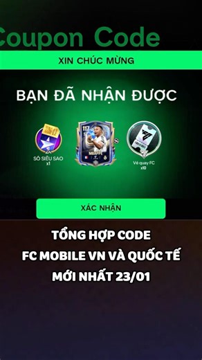 Nhập Code TOTY FC Mobile Sever Việt Nam Và Quốc Tế Mới Nhất Nhận Quà 🎁 #fcmobile #codefcmobile