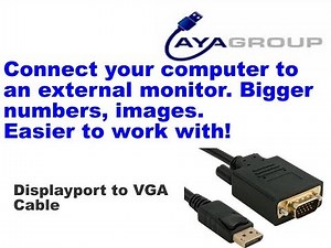 Connect your computer to monitor using Displayport to VGA Cable - Work on a bigger screen