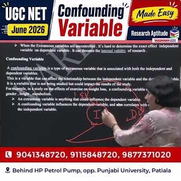 🔥 UGC NET June 2026 | Confounding Variable Made Easy | Research Aptitude 📚
