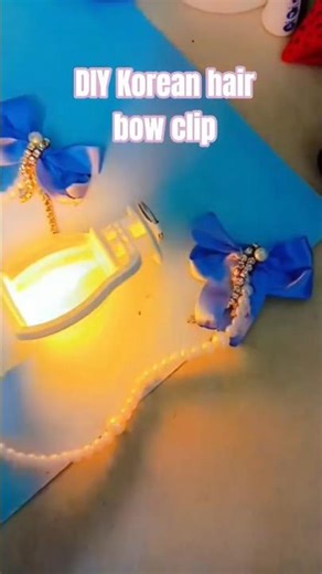 DIY Korean hair bow clip | diy korean hair accessories #diy #bowclips #korean #diyshorts #ytshorts