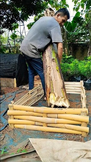 making a box for plant compost media from bamboo #plants #compost #organic #vegetables #minigarden
