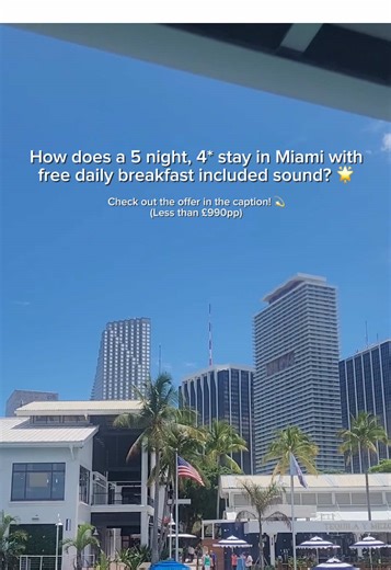 Miami vibes, sorted 😍🌴 Stay at the iconic Cardozo Hotel South Beach for 5 nights 🏨✨ With daily breakfast included 🥞☕️ ✈️ 20 September 2026 💰 From £989pp 💳 Book with a £35pp deposit, followed by 6 monthly payments of £159pp 💫 5 nights | 👥 2 people 🌟 Add a sunset cruise of Biscayne Bay & Millionaires’ homes from only £23pp Miami is calling… 📞🌞 Will you pick up? 👀 📥 Message us now to find out more and book this incredible offer! #Miami #Offer #Travel #America #FYP