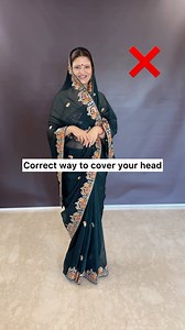2M views · 19K reactions | Try this simple tip to cover your head neatly in a saree  This lovely deep green colour saree with traditional border is from @threads_wovenbygods Explore their page for more such stunning collection  | Gehani Heena | Facebook