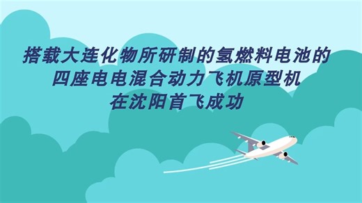 搭载大连化物所研制的氢燃料电池的四座电电混合动力飞机原型机在沈阳首飞成功
