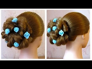 Romantic evening / wedding hairstyle for long and medium hair, easy and fast