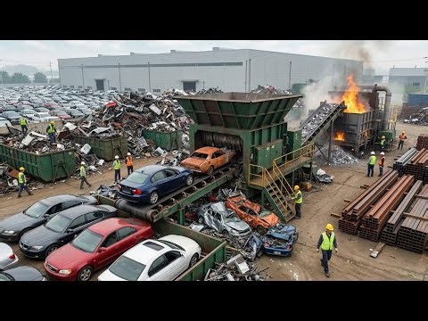 How Millions of Old Cars Are Recycled Into Railway Tracks |Old Cars to Steel Rails Recycling Process