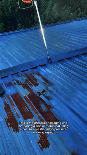 Pressure Washing a Rusty Metal Roof | Satisfying Surface Restoration