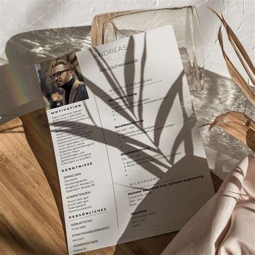 Bewerbungsvorlage Deutsch Word Canva Tabellarischer Lebenslauf Modernes Anschreiben Deckblatt Komplettset Sofortiger Download professional - Etsy.de